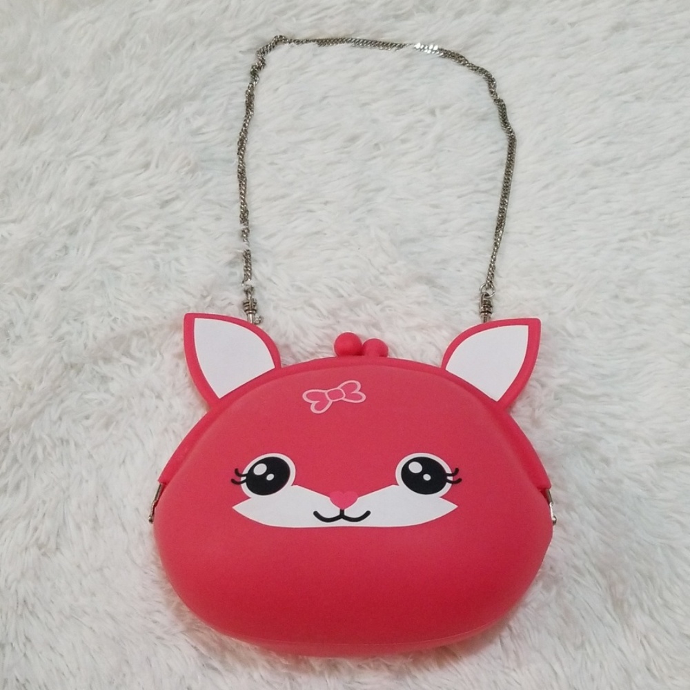 Girls Pink Silicone Kitty Purse - Picture 2 of 6